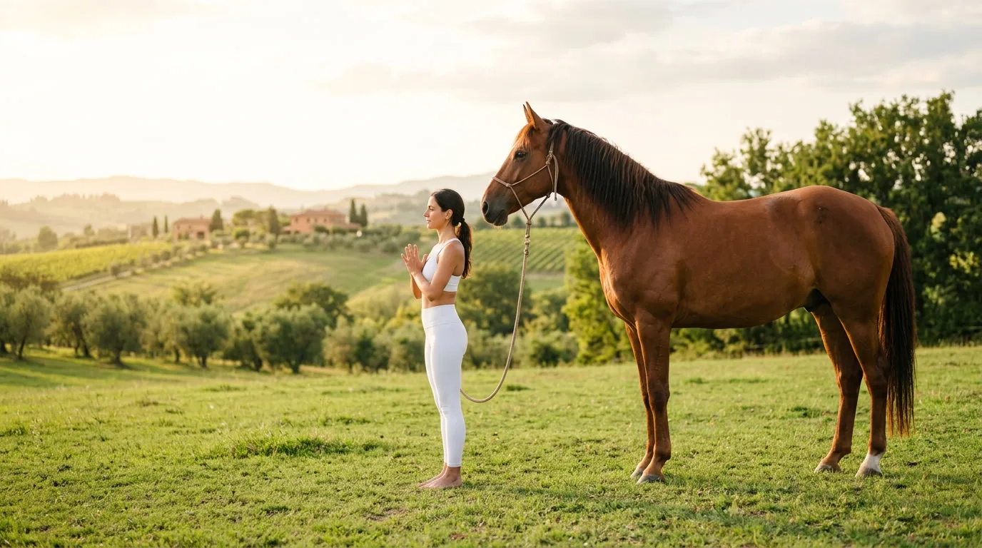 Yoga Equestre con i cavalli